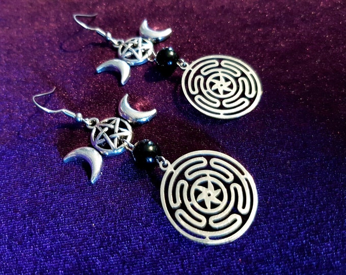 Hekate’s Wheel (Strophalos) Earrings