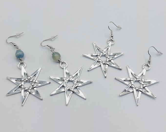 7 Pointed Pleiadian Elven Star Earrings (2 Style Options)