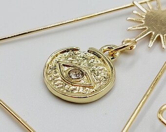 Eye of RA Earrings (18K Gold Plated)