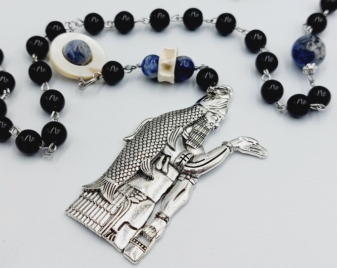 Apkallu / Abgal Fishman Demi-God Sage Rosary Necklace