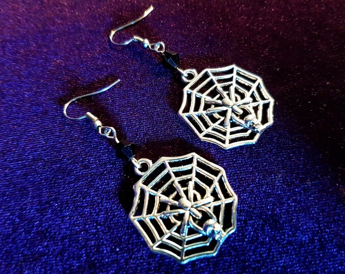 Gothic Spider Web Earrings