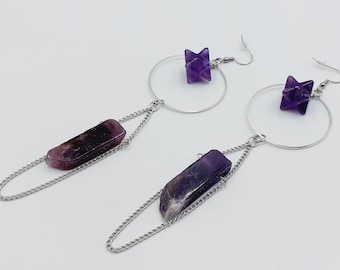 Merkaba Amethyst Earrings