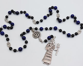 Inanna / Ishtar Rosary Necklace with Lapis Lazuli