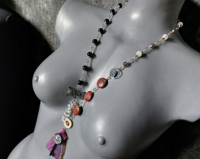 Hecate Prayerbead Rosary Necklace (Two in One / 3-7-13)