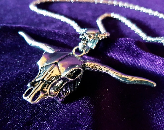 Texas Longhorn Bull Skull Pendant