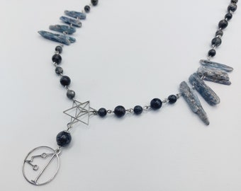 ArchAngel Metatron Kyanite & Labradorite Crystal Necklace