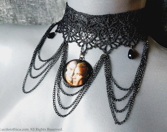 Gothic Spike & Angel  Vampire Choker