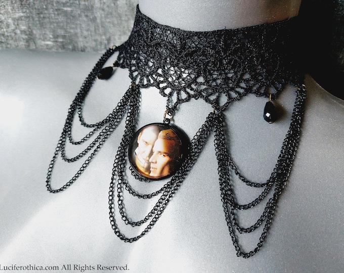 Gothic Spike & Angel  Vampire Choker