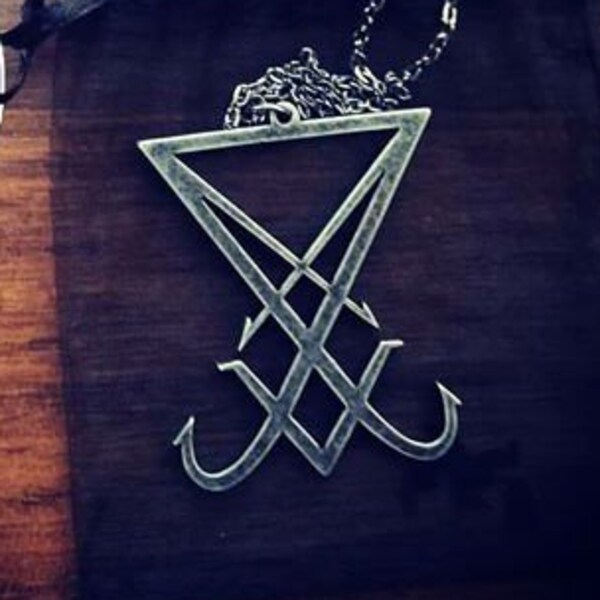 Big Sigil Of Lucifer Necklace - Luciferian occult satan satanic baphomet seal gothic witch left hand path demonolatry satanic