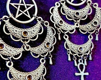 Pentacle Ankh Earrings