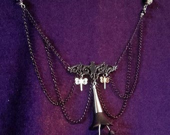 Black Gothic Bat Necklace