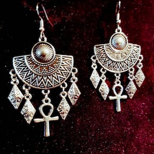 Bohemian Luciferian Earrings (also in Ankh Earrings version) - boho lucifer sigil of lucifer occult lefthandpath gothic witch blackmagic