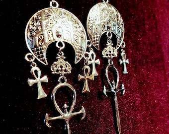 Vampire Ankh Cathedral Earrings