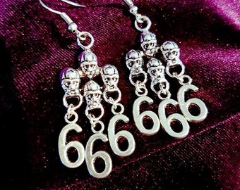 666 Number of The Beast Earrings