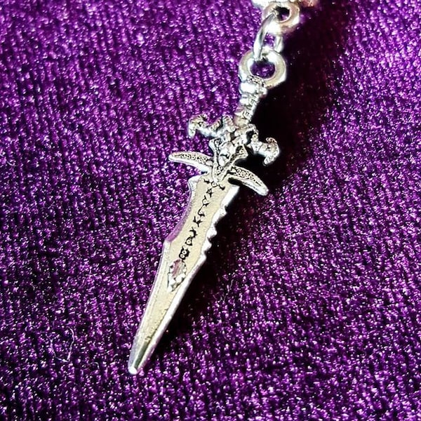 Mini Athame Necklace - occult demonic baphomet atame witch mini dagger satanic ram skull dagger necklace