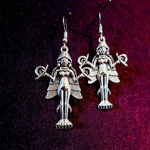 Lilith | Innana | Ishtar Earrings - Ereshkigal Sumerian jewelry Satanic Demon Mother Vampiric Demoness Lilith Occult burney relief gift