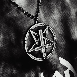 Inverted 666 Pentagram Cross Pendant - occult antichrist anti religion satanic pendant