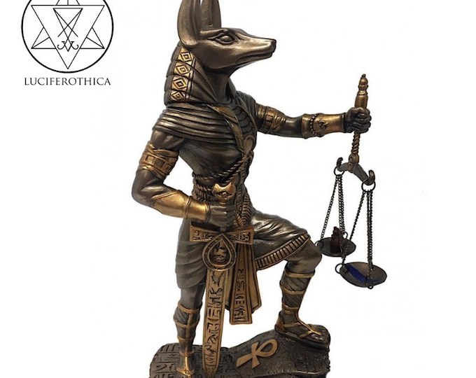 Egyptian God Anubis Statue (Bronze Plated)