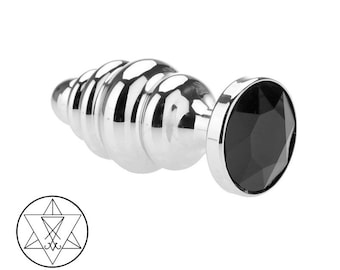 Octagon Ribbed Buttplug - Vêtement fétiche anal.