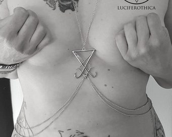 Sigil of Lucifer Body Chain Harness.