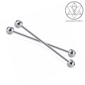 Industrial Ear Piercing - Gothic Chirurgenstahl Piercing Ohrbügel Schmuck Goth Geschenk durchbohrte Ohren Metall gerade Stange