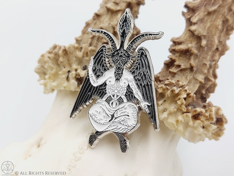 Baphomet Pin Éliphas Lévi Version Exclusive Edition occult templar path seal sigil baphomet lapel pin studs satanic 666 goat mendes gift afbeelding 1