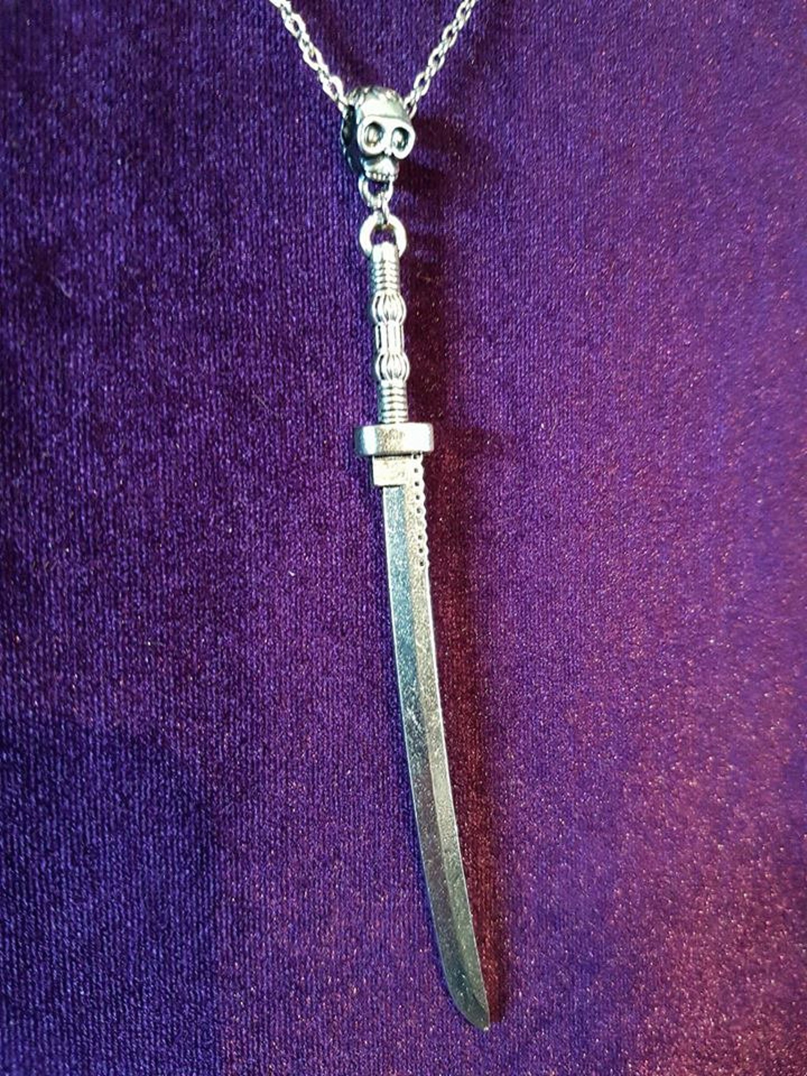 Skull Katana Pendant Martial Arts Necklace Goth Gothic Japan Etsy