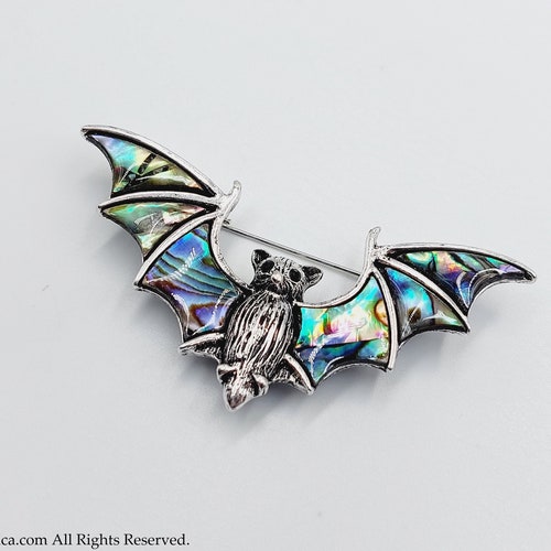Gothic Bat Pin abalone Shell Gothic Tradgoth Bat Deathrock Etsy