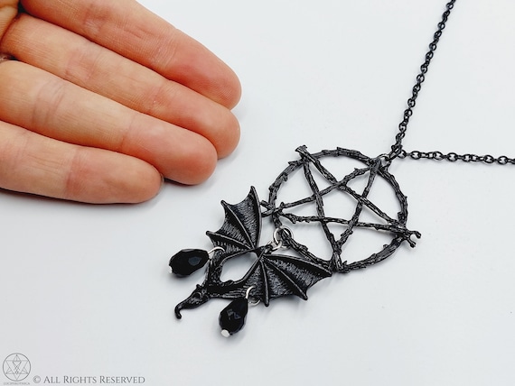 PS: Bat Pentagram バット・ペンタグラム・ペンダント蝙蝠 五芒星 トラッドゴス バット＆ペンタグラムペンダント - ヴァンパイア