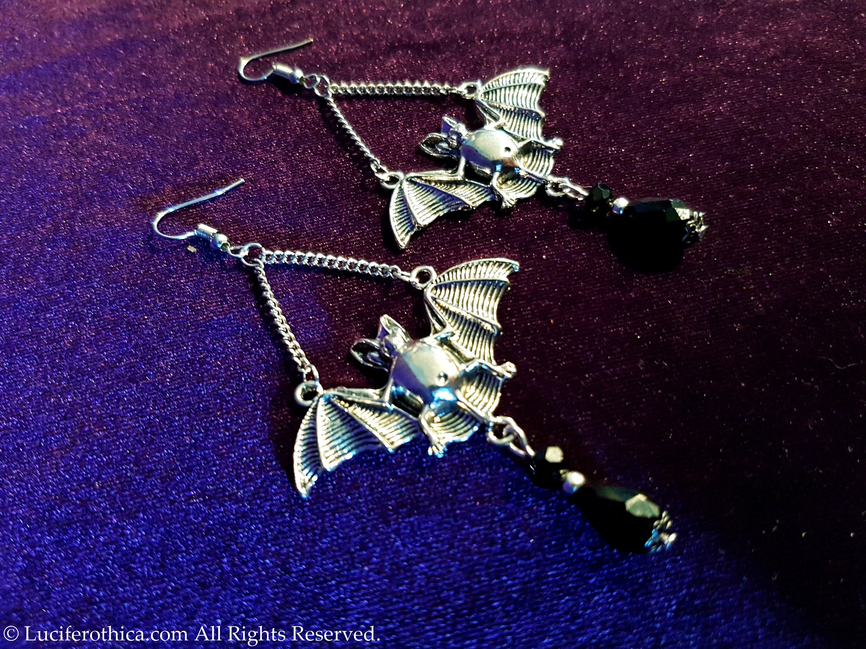 Hanging Bat Earrings