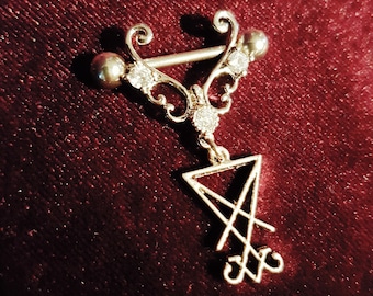 Elegant Sigil of Lucifer Nipple Piercing Jewel (2 Styles)