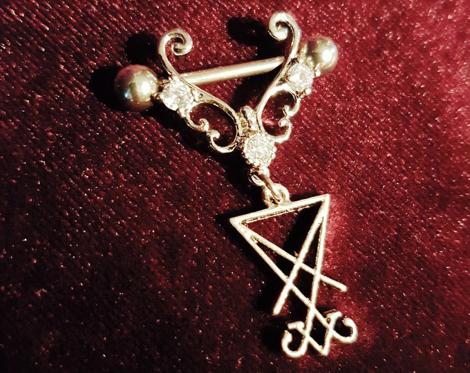 Elegant Sigil of Lucifer Nipple Piercing Jewel (2 Styles)