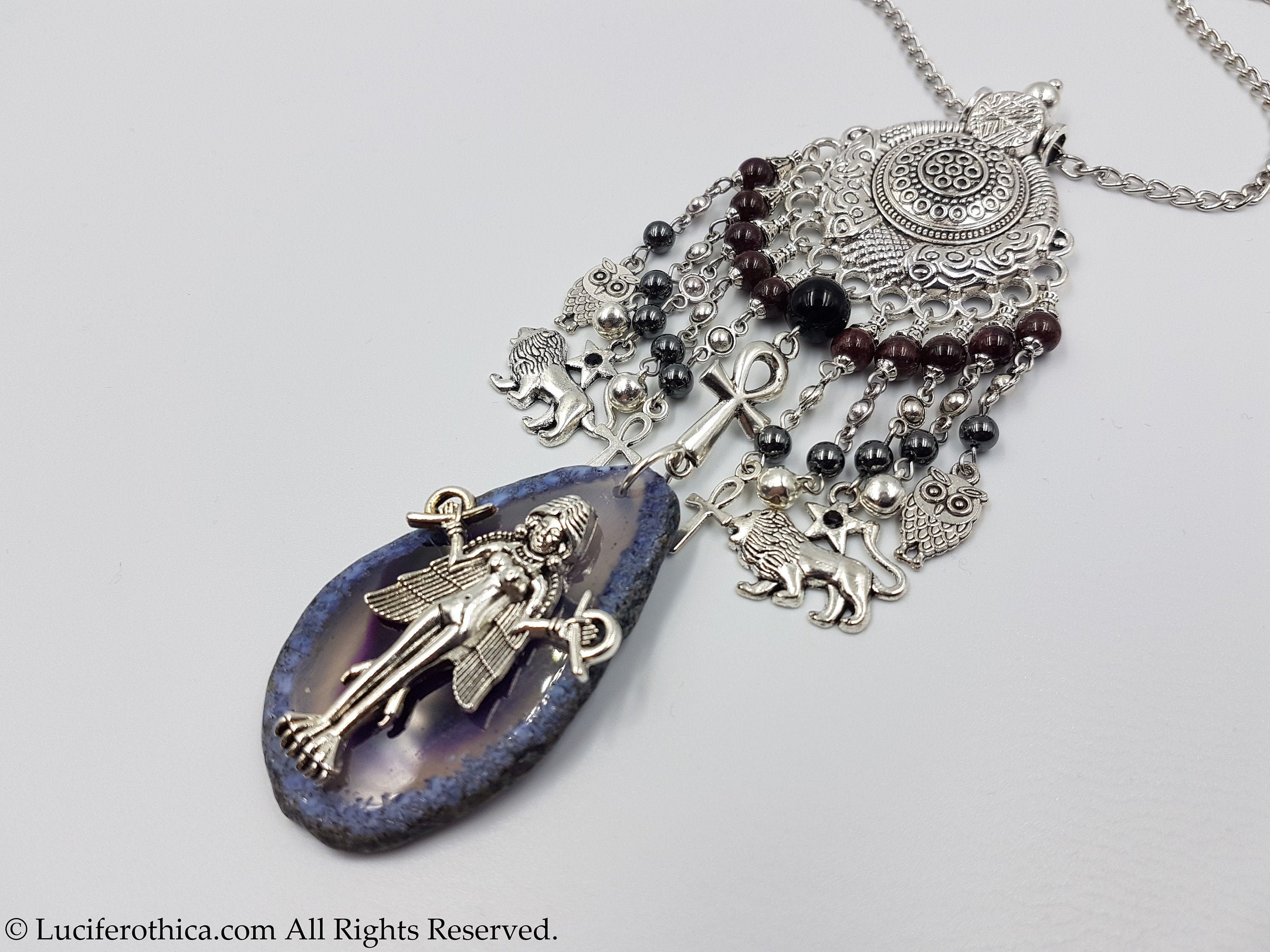 Queen of The Night Necklace ( Lilith | Innana | Ishtar Pendant Necklace )