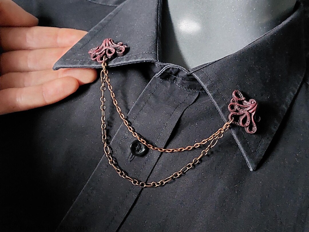 Cthulhu Octupus Collar Pin - H.p. Lovecraft Gentleman Chain Lapel Pin ...