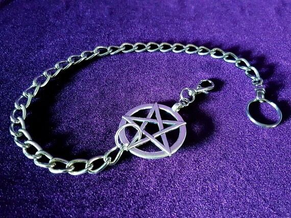 Hommes Noirs Triple Déesse Pentacle ring Crescent Moon Pentagramme en acier inoxydable