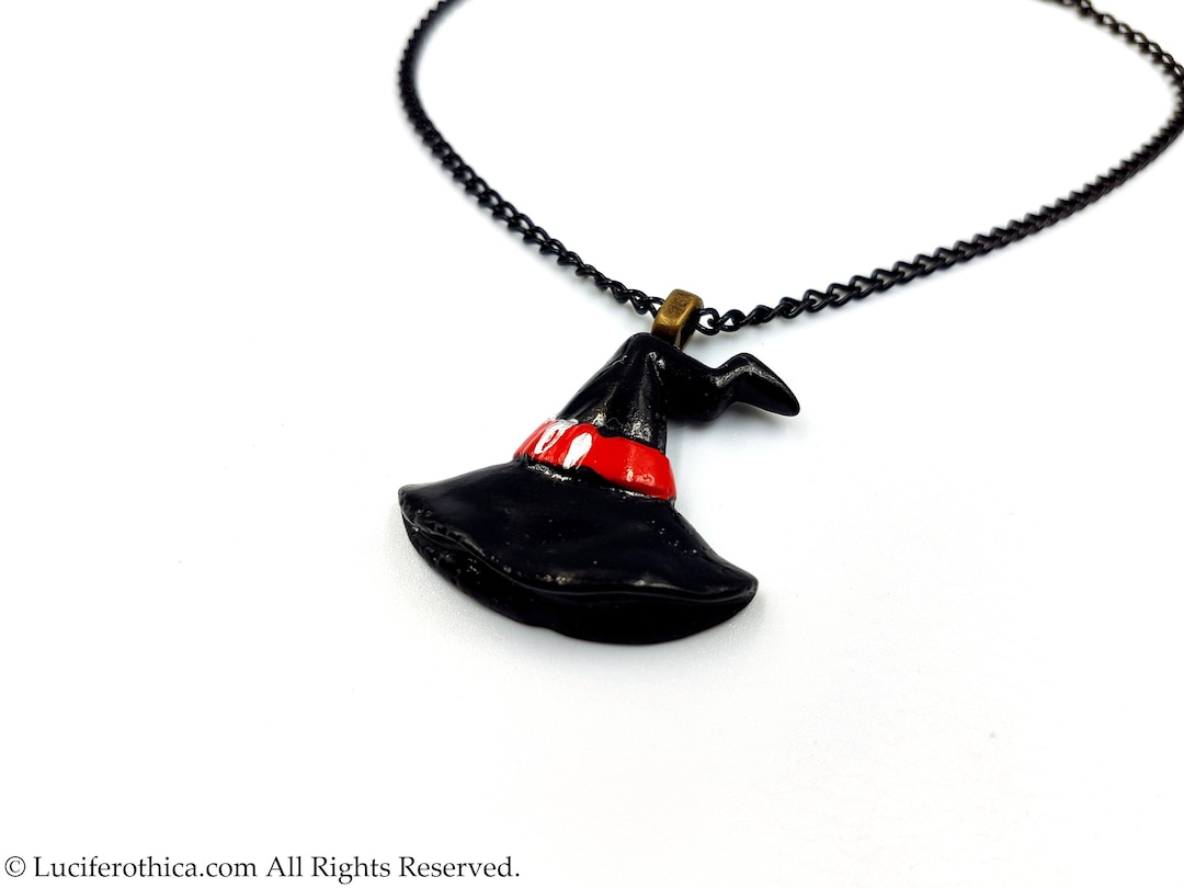 Witch Hat Necklace - Occult Hecate Witch Wicca Wizzard Hat Tradtional ...