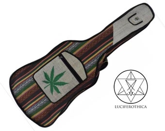 Natural Hemp Guitar Bag / Guitar Case  (Cannabis Leaf)