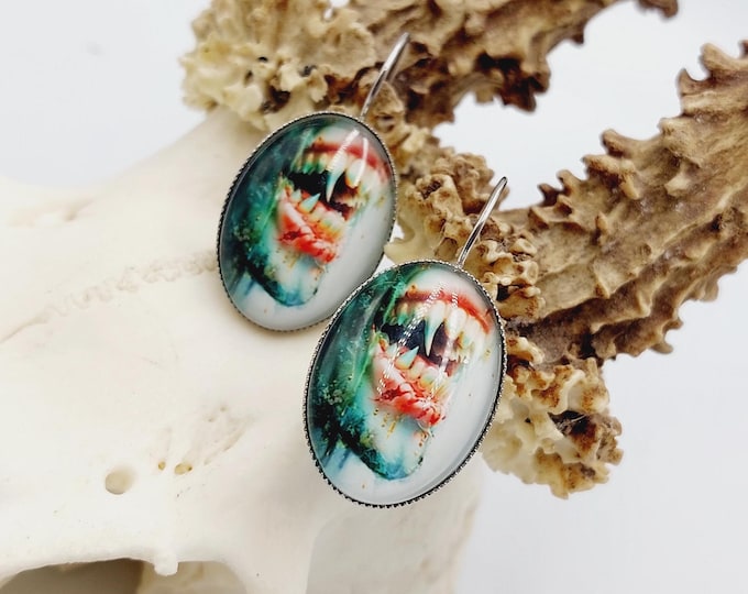 Vampire Fangs Leverback Earrings