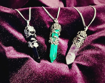 Onyx / Malachite / Amethyst Pendants.