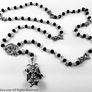 Baphomet Rosary - occult rosary left hand path seal of baphomet rosary satanic goat of mendes gift altar necklace