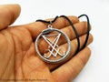 Sigil of Lucifer Ouroboros Pendant (2 Styles) - occult sigil of lucifer necklace luciferian seal of lucifer ouroborus pendant jewelery goth