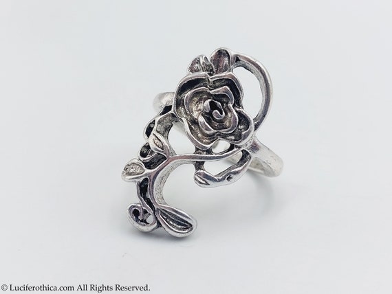 Gothic Rose Ring - Goth gothic rose flower nature ring gift nature