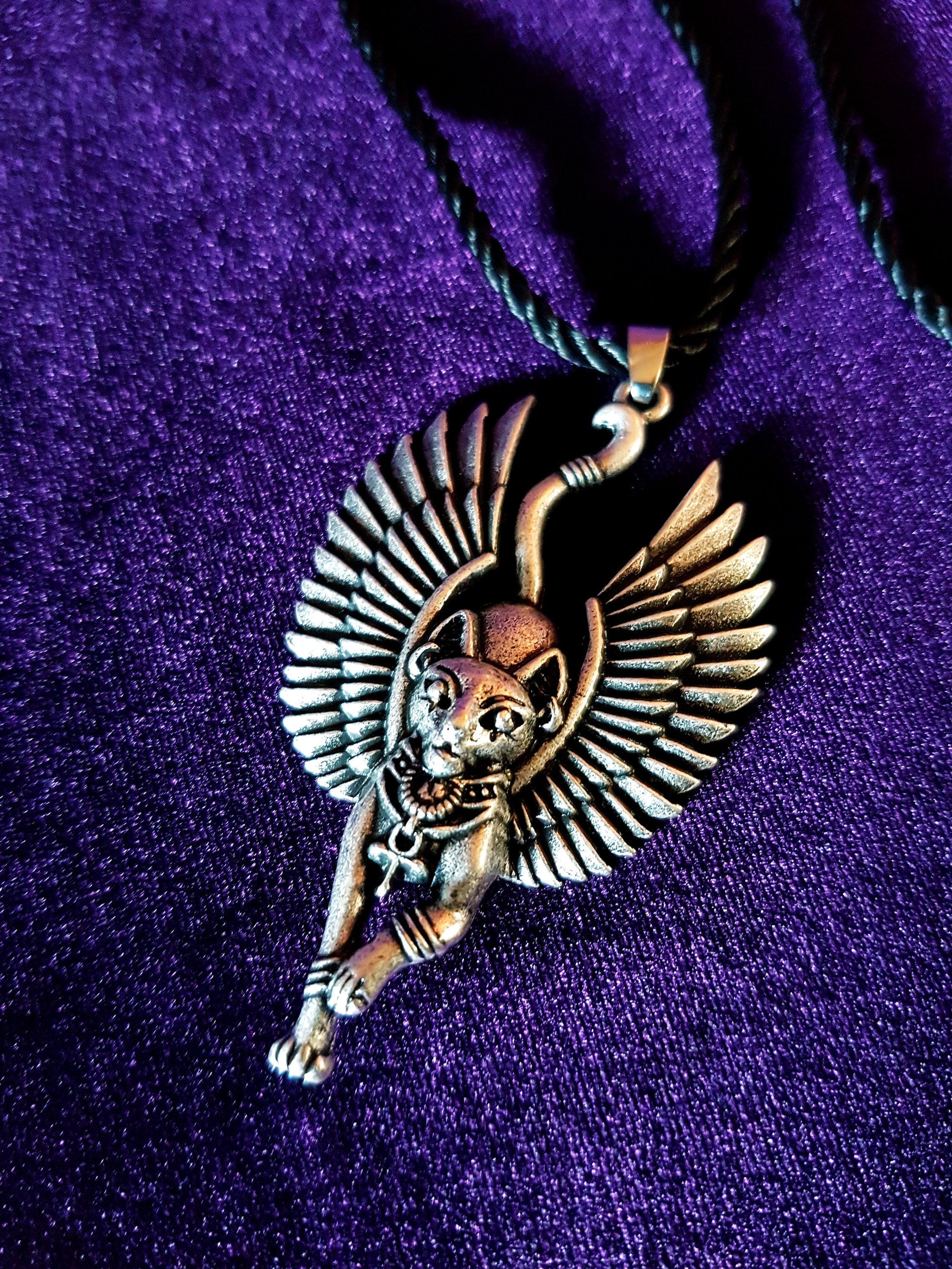 Bastet Cat Pendant Egyptian Bastet Cat Ankh Goddess Sphynx - Etsy