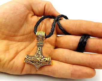 Thor Hammer Necklace (Gold Colour)