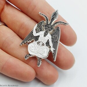 Baphomet Pin Éliphas Lévi Version Exclusive Edition occult templar path seal sigil baphomet lapel pin studs satanic 666 goat mendes gift afbeelding 2