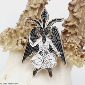 Baphomet Pin Éliphas Lévi Version Exclusive Edition occult templar path seal sigil baphomet lapel pin studs satanic 666 goat mendes gift afbeelding 7