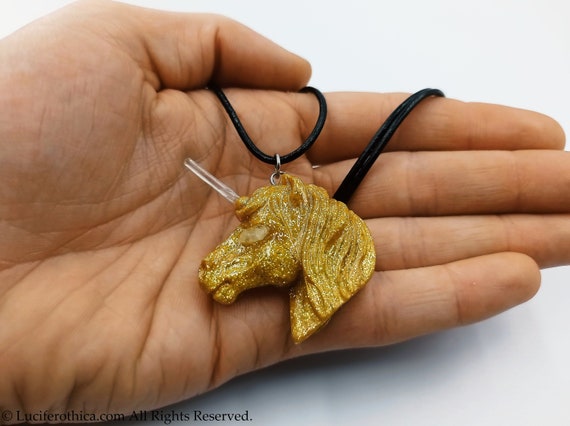 Lemurian Seed Crystal Unicorn Pendant 