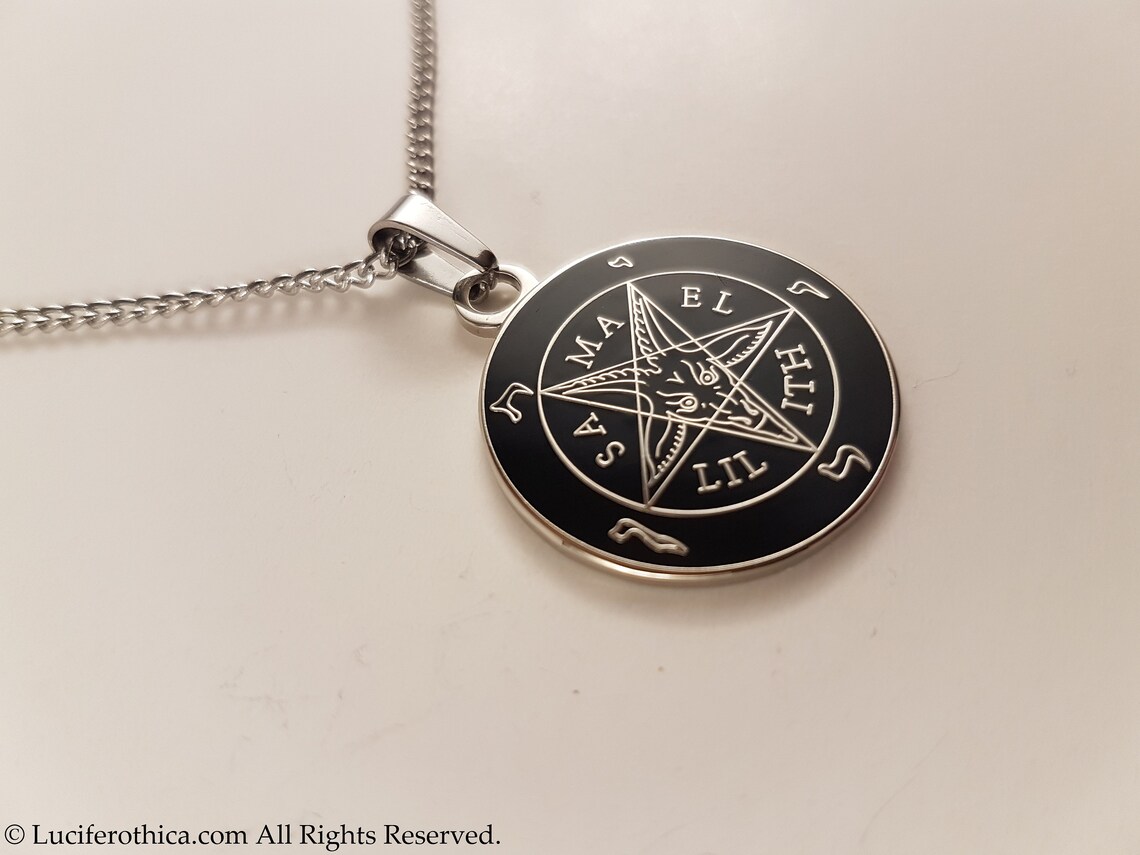 Samael Lilith Sigil of Baphomet Pendant occult left hand | Etsy