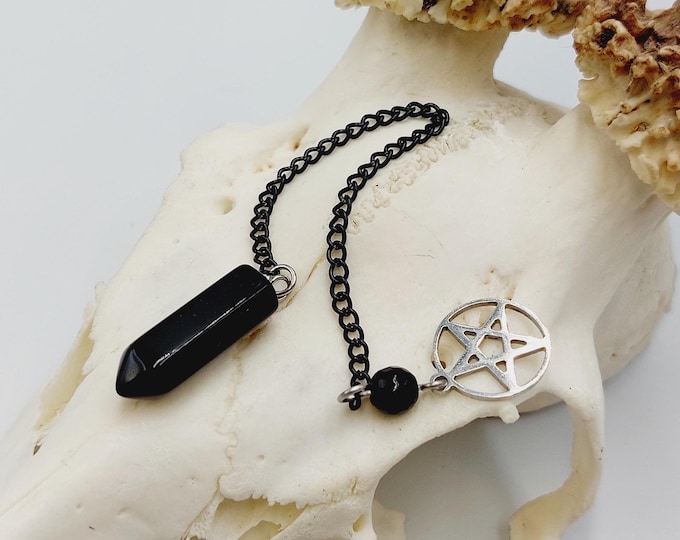 Black Agate Inverted Pentacle Pendulum