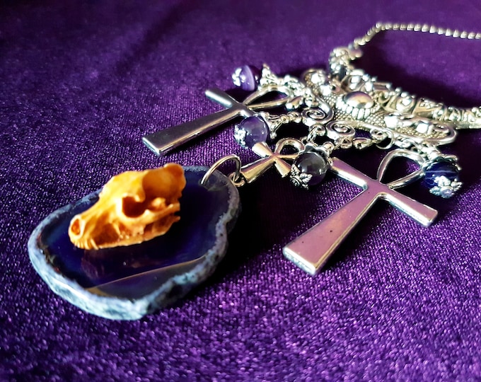 God of the Dead Necklace - occult Anubis egyptian god of decay embalming funerals ankh gothic egypt jackal